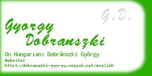 gyorgy dobranszki business card