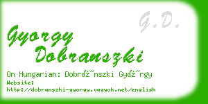 gyorgy dobranszki business card